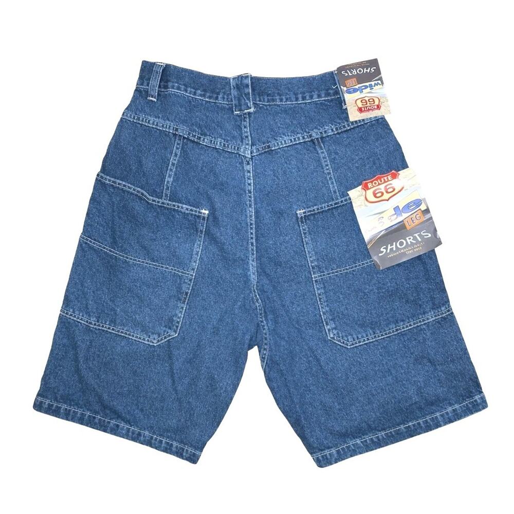Route 66 Wide Leg Denim Shorts Mens 36 NWT 90s Y2K Blue Jean Jorts Baggy Skater